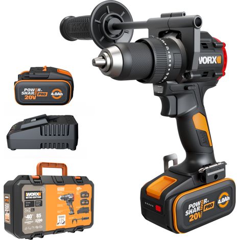 Perceuse-visseuse à percussion 20V WORX - WX356 (couple max 85 Nm, 13 mm béton, moteur brushless, 2 batteries 4Ah + chargeur) (1/5)