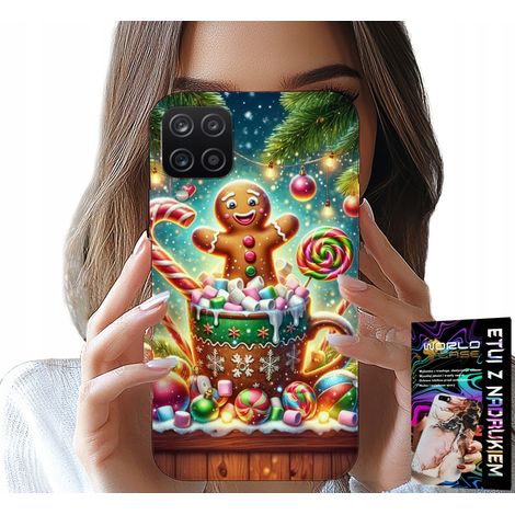 Custodia per Samsung Galaxy A22 5G - motivi natalizi a tema pan di zenzero + vetro (1/5)