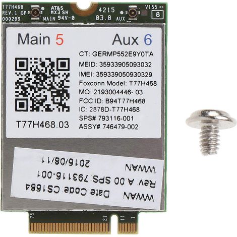 T77H468 4G-Modul, Ersatz-4G-LTE-WWAN-NGFF-Kartenmodul, drahtlos 793116-001 (1/5)