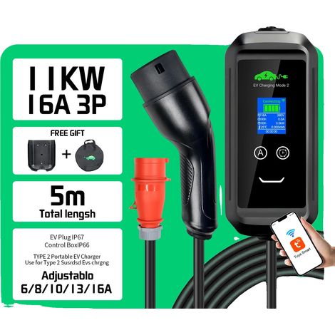 Ladestation für Elektrofahrzeuge, 11 kW Leistung, Steuerung per App, Beige, Typ 2 (1/5)