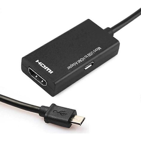 Câble adaptateur micro USB vers HDMI, câble convertisseur haute définition micro USB vers HDMI pour téléphones portables, montres et téléviseurs. (1/4)