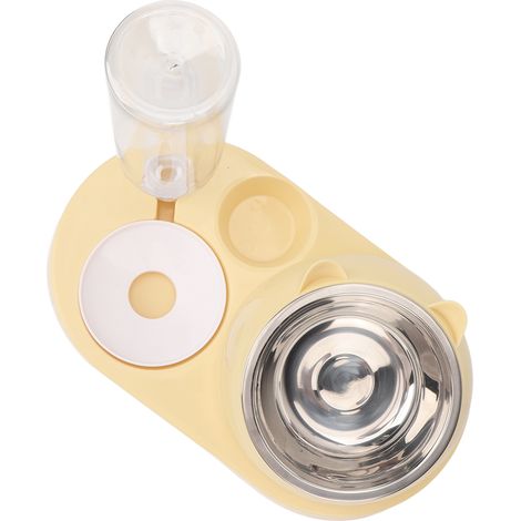 Ensemble de gamelles pour eau et nourriture pour animaux de compagnie : distributeur automatique d'eau et de nourriture, bouteille inclinable en acier inoxydable, gamelle pour chats et chiens. (1/5)