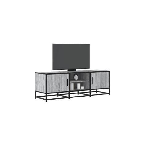 Meuble TV sonoma gris 120x35x41 bois d'ingénierie et métal (1/5)