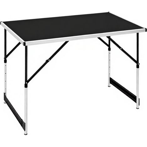 Table de camping pliante réglable en hauteur en aluminium et MDF 100 x 60 cm (1/5)