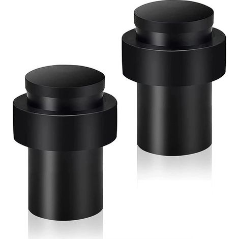 Lot de 2 butoirs de porte noirs – 5x3,5x3,5 cm – Caoutchouc robuste – Fixation par vis – Intérieur et extérieur (1/5)