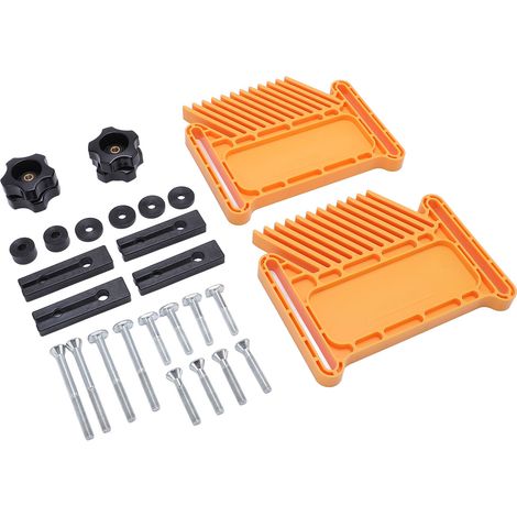 Lot de 2 guides à plumes en ABS nylon 165x130mm pour scie sur table et scie à ruban, maintien sécurisé anti-recul pour perçage et routage (1/5)