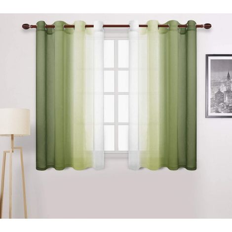 Rideau décoratif transparent à motif ajouré, vert olive, 132x160 cm, avec perforations, voilage esthétique pour fenêtre, tissu léger et élégant, idéal pour salon ou chambre, style moderne et raffiné. (1/5)
