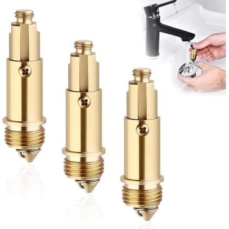 Pop-up Boulon en Laiton, 3Pcs Bondes à Ressort en Laiton, Bonde de Lavabo en Laiton avec Mécanisme à Ressort et Boulon, Clic Clac Bouchon d'évier, Remplacement pour évier de Baignoire (1/4)