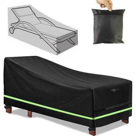 Housse de protection imperméable pour chaise longue 420D Oxford - Housse de protection pour meubles de jardin - Bâche de protection en tissu pour chaise longue (1/5)