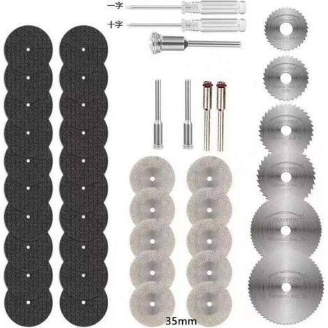 43 mini-lames diamantées pour scie circulaire Dremel, disques de coupe pour résine HSS, pour couper le bois, le métal, le plastique et la pierre. (1/4)