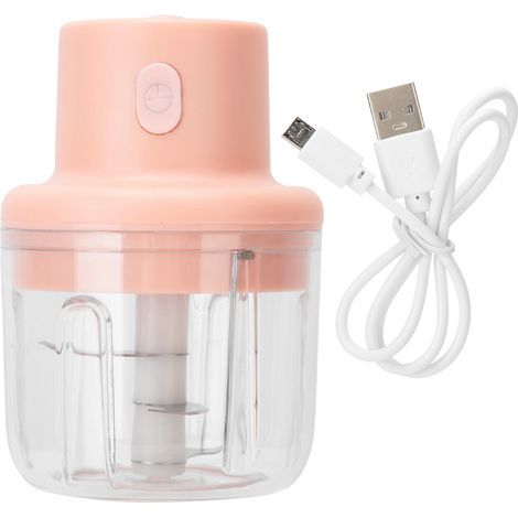 Pink electric meat grinder, 250 ml, mini kitchen chopper, USB charger (1/5)