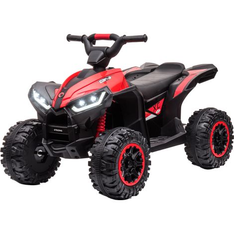 Quad électrique pour enfants, 12 V, 2 vitesses, roues larges, klaxon et phares LED, 3-5 ans, rouge