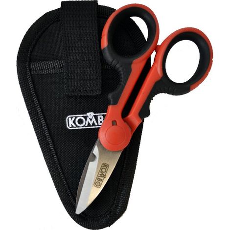 KOMBO - Forbici da elettricista in acciaio inox con manico isolato in ABS
