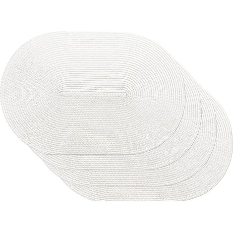 Set de Table, crème, Ovale, pour Salle à Manger, Dessous de Plat, tissé, qualité Alimentaire, 45 x 30 cm (1/5)