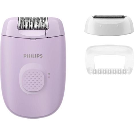 PHILIPS EPILATOR SERIES 2000 BRE237/00, 1 VITESSE DE RÉGLAGE, TÊTE D'ÉPILATION LAVABLE, 2 ACCESSOIRES, LILAS (1/4)