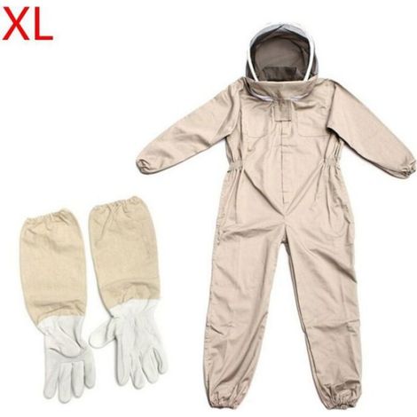 Combinaison D Apiculture - Coton Naturel - Voile Escrime Amovible - Gants Inclus - Unisexe - Taille XL (1/5)