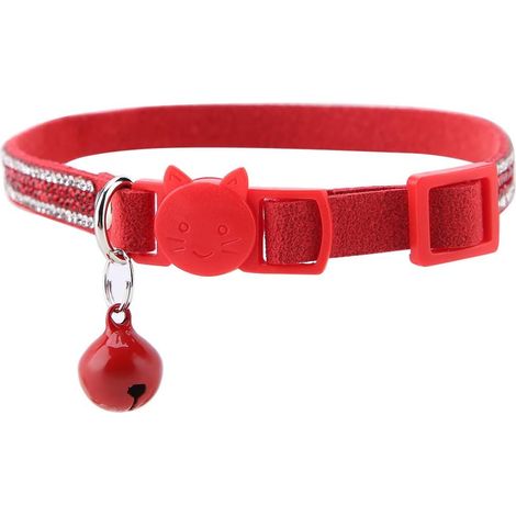 Collier de chien, collier de chien de dessin animé mignon de sécurité réglable en plein air avec collier d'écorce réutilisable (rouge s) (1/5)