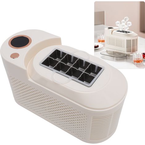 Macchina per il ghiaccio portatile, compatta e automatica, ideale per casa, ufficio, dormitorio e campeggio - Spina europea - Alluminio ABS 120W - Produce 8 cubetti di ghiaccio in 10-15 minuti (1/4)