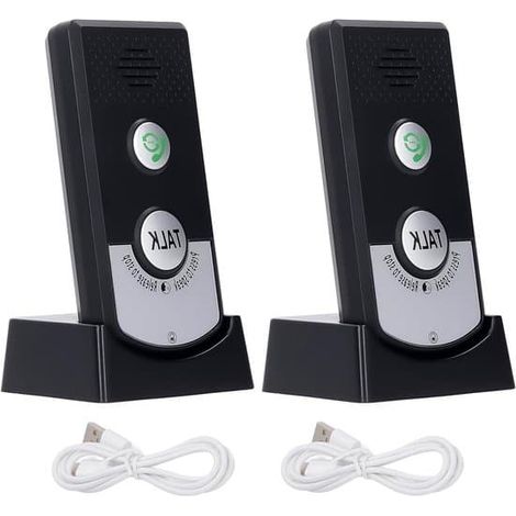 Installation d'interphone - Interphone sans fil - Longue portée - Étanche - Maison et bureau - Système d'interphone - Blanc - Sonnette sans fil - Interphone vocal. (1/5)