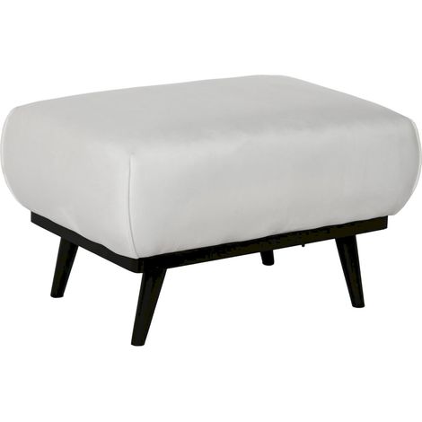Banc blanc élégant pour se déchausser en polyester - Blanc éclatant avec piétement noir (1/5)