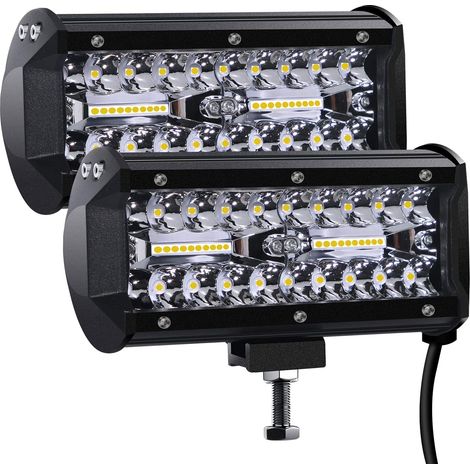 royaluxe - Phare de Travail LED 12V 300W 7'' Projecteur LED Voiture 12v Etanche IP67 Spot Flood Feux Antibrouillard LED 27,000lm Feux de Travail pour Voiture Camion Tracteur SUV Bateau(2 PCS) [Classe (1/4)