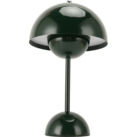 Lampe de bureau en forme de champignon, LED 1800 mAh, 3 modes d'éclairage, USB Type-C, intensité réglable par commande tactile, petite lampe de chevet pour la maison et le bureau, vert foncé (1/5)