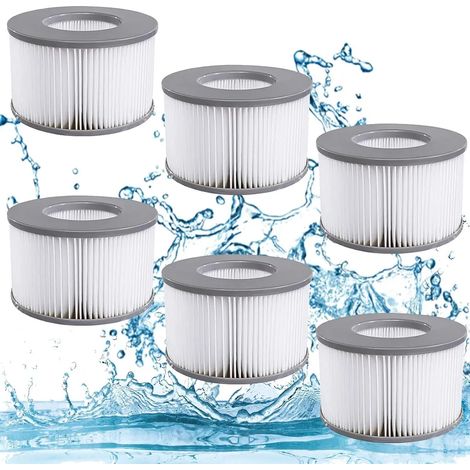 6 Stück Ersatzfilter für MSPA, Kompatibel mit Mspa Filter, Filter für Whirlpool Filterkartusche Wasserfilter, für MSPA FD2089 Aufblasbare Pools (1/5)