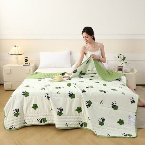 Couverture rafraîchissante - 200x150 cm - Couverture rafraîchissante - Couverture d'été - Polyester - Couette d'été fine - Couverture auto-rafraîchissante - Panda (1/4)
