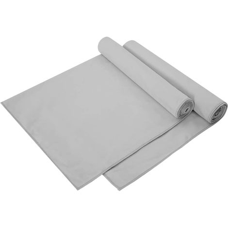 Sporthandtücher 2 pcs Grau 140 x 70 cm Polyester und Polyamid