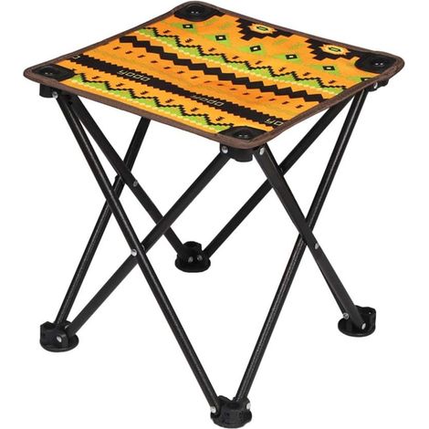Jardin Petit Tabouret Pliant Camping Portable, Mini Chaise Pliable Fauteuil Tabouret Pliable Chaise Pliante Extérieure, 33 33 36cm Tabouret Pliant 1pc Jaune Noir (1/5)