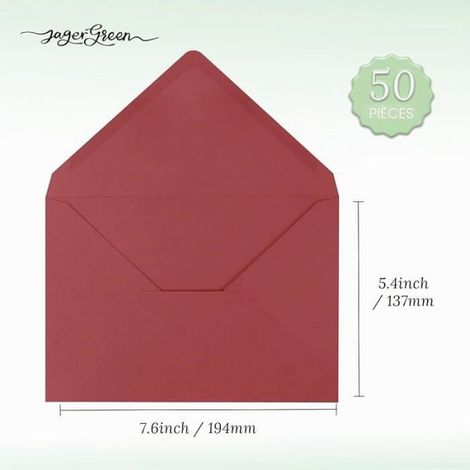 Enveloppes B6 Rouge 137x194 mm 150 g/m² Auto-adhésives Taille Lettre pour Faire-part - Lot de 50 pièces (1/5)