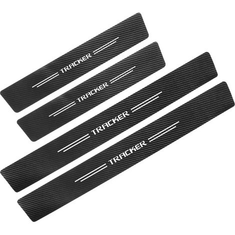 (Noir et rouge,pour Tracker) 4 autocollants de seuil de porte en cuir carbone pour Chevrolet BOLT,Cavalier,Colorado,Cruze,Lacetti,Onix,Orlando,Silverado,Spark,Tahoe (1/3)