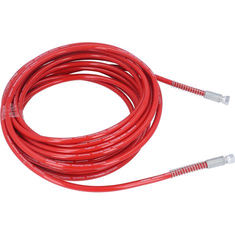 Tuyau flexible universel haute pression pour pistolet à peinture Airless, fibre renforcée, longueur 15 m, diamètre 1/4 pouce, rouge (1/5)