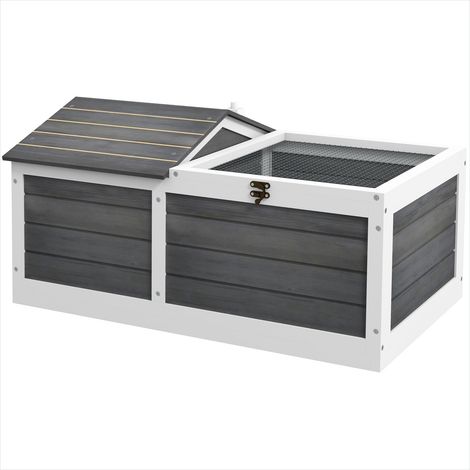 Terrarium double pour tortue avec niche et enclos 86 x 54 x 43 cm (1/5)