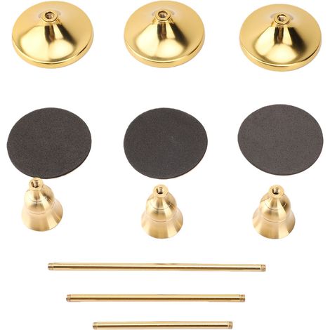 Set di 12 candelieri conici, 23 cm x 19 cm x 15 cm di altezza, in metallo con base larga, in stile vintage europeo, con supporto dorato. (1/5)