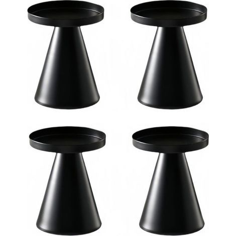 CCYKXA Elegant Black Wrought Iron Candlestick, Decorative Tabletop Candle Holder, Sturdy Home Candlestick, Ornament for Home and Restaurant, Banquet and Wedding Use, Set of 4