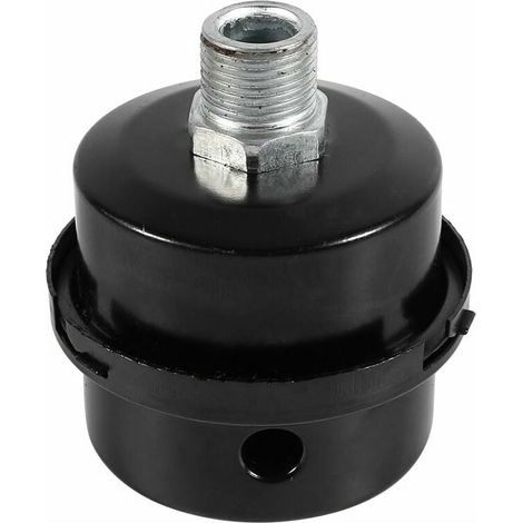 Filtre de compresseur d'air, silencieux de compresseur en métal noir, filtre à air de filtre de silencieux de compresseur d'air de 3/8 16 mm pour com (1/5)