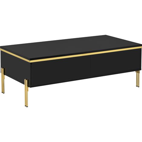 Table basse moderne haute brillance, élégante table d’appoint multifonction pour salon, 100 x 50 x 36 cm (L x l x H) (1/5)