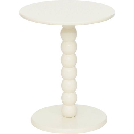 Atmosphera – Table d'appoint en bois MDF ivoire D 38 cm – Plateau rond – Design contemporain pour petits espaces – Facile à assembler