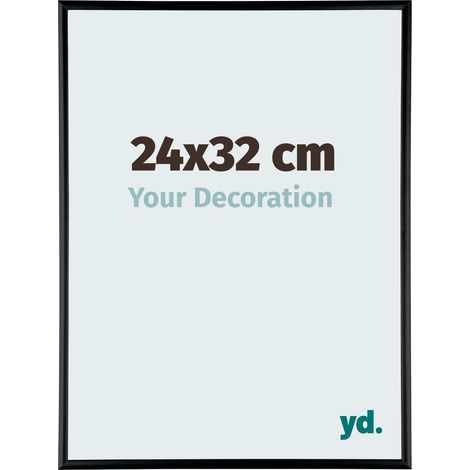 Your Decoration - 24x32 cm - Cadres Photos en Aluminium Avec Verre acrylique - Anti-Reflet - Excellente Qualité - Noir Brillant - Cadre Decoration Murale - Kent.