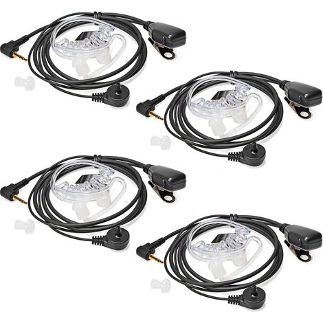 4 pièces Oreillette, Connecteur 2,5 mm, Fil haute qualité, Microphone grand boîtier, Clip acier pivotant, Pour Motorola TLKR (1/5)
