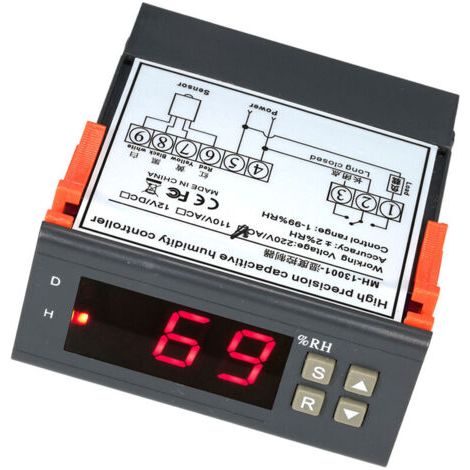 Alovez - Controleur D'Humidite De L'Air, Plage De Mesure 1% 99%, Avec Capteur, 10A 220V (1/5)