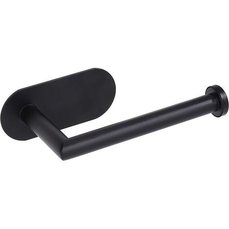 Porte Papier Noir Auto-Adhésif Toilette Acier Inox Mat Distributeur de Papier Hygiénique pour Salle de Bain et Cuisine H570 (1/5)