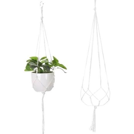 Ensemble de 9 paniers suspendus en macramé faits main pour balcon et jardin, avec corde suspension (1/5)