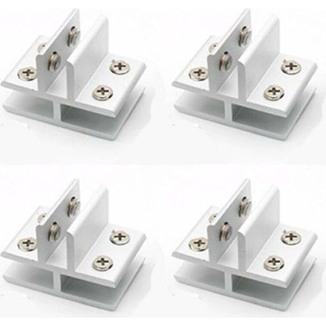Consoles et taquets pour étagères Lot de 4 pinces en forme de T pour verre sur 3 panneaux latéraux, douches, tables, panneaux de serrage 10-12 mm (1/4)