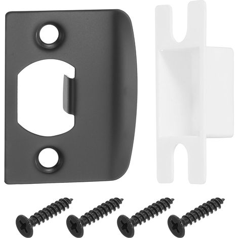 Gâche de Porte Acier Inoxydable 57x45mm Noir Angle Droit (1/5)