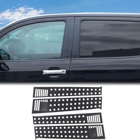 Garniture en nid d'abeille pour porte de voiture - Pour Toyota a Tundra 2007-2021 - Porte latérale extérieure - Fenêtre centrale - Moulage de poteau décoratif - Accessoires en alliage d'aluminium (1/5)