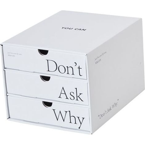 Organiseur de bureau avec tiroir, boîte de rangement à 3 niveaux en carton ondulé, blanc, pour la maison, le dortoir ou le bureau (1/5)
