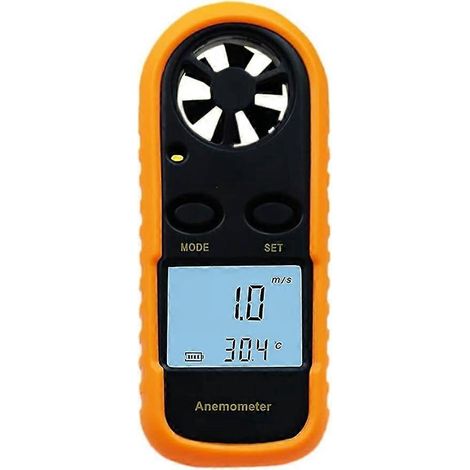 Mini anémomètre numérique LCD, mesurant la vitesse du vent de 0 à 30 m/s, avec rétroéclairage. (1/5)