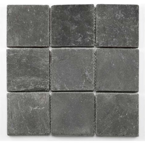Mosaïque pierre naturelle noire 30,5 x 30,5cm – Pour pose intérieure – Résistante à l'humidité – Idéale pour salles de bain et cuisines